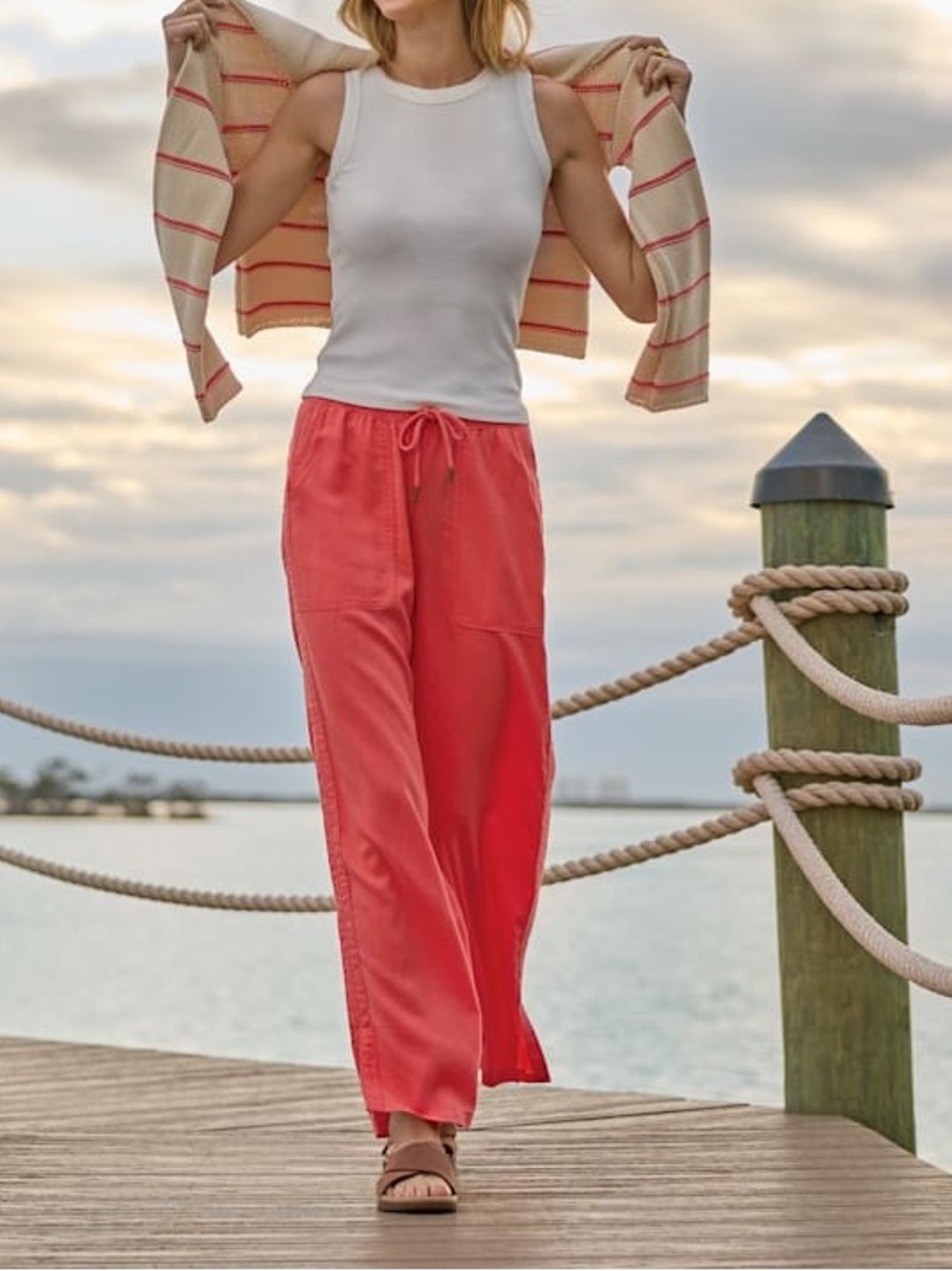 Natural Reflections Sundrift Pull-On Pants - Spiced Coral - Small